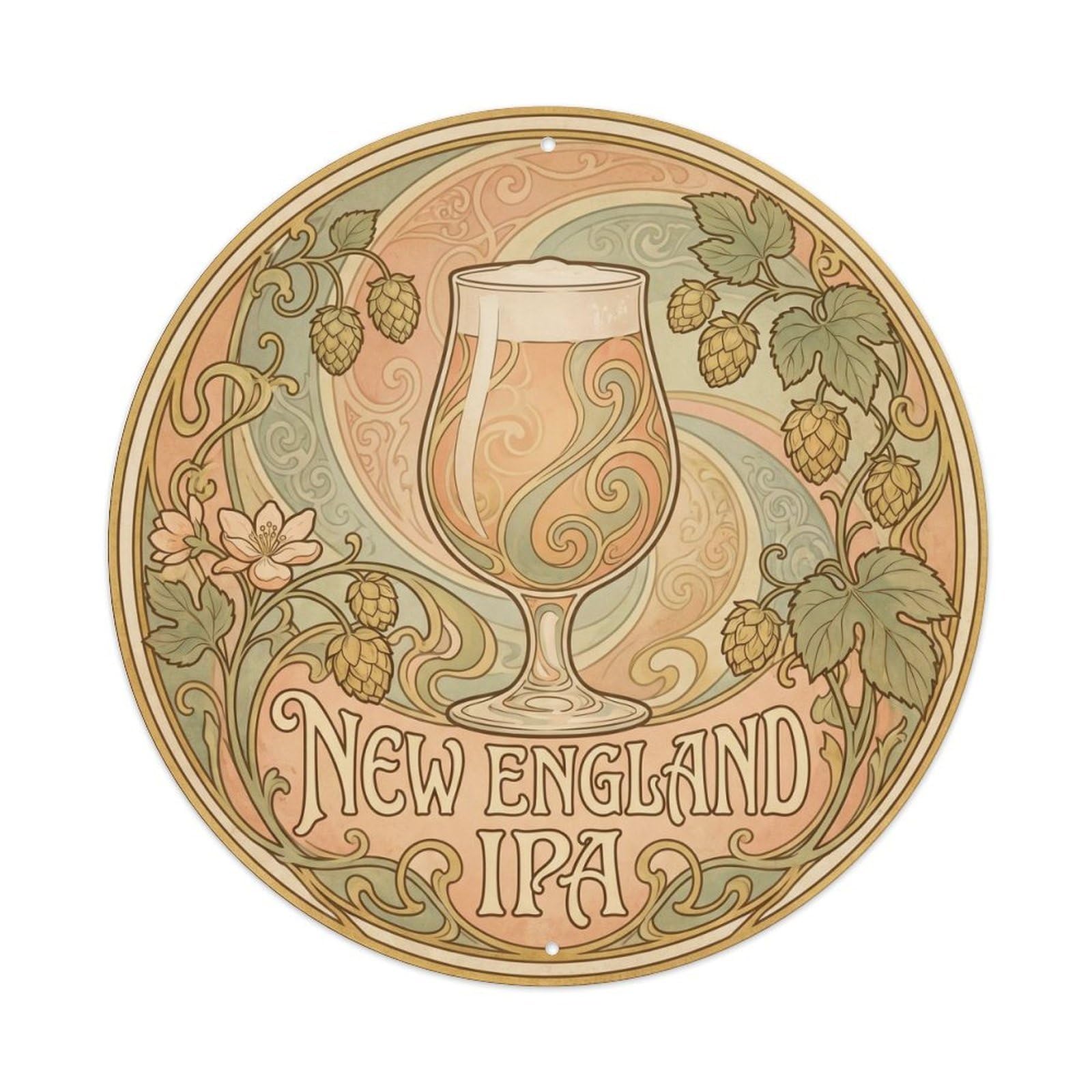 New England IPA Craft Beer Brewery Culture Dark Malt Metal Tin Sign