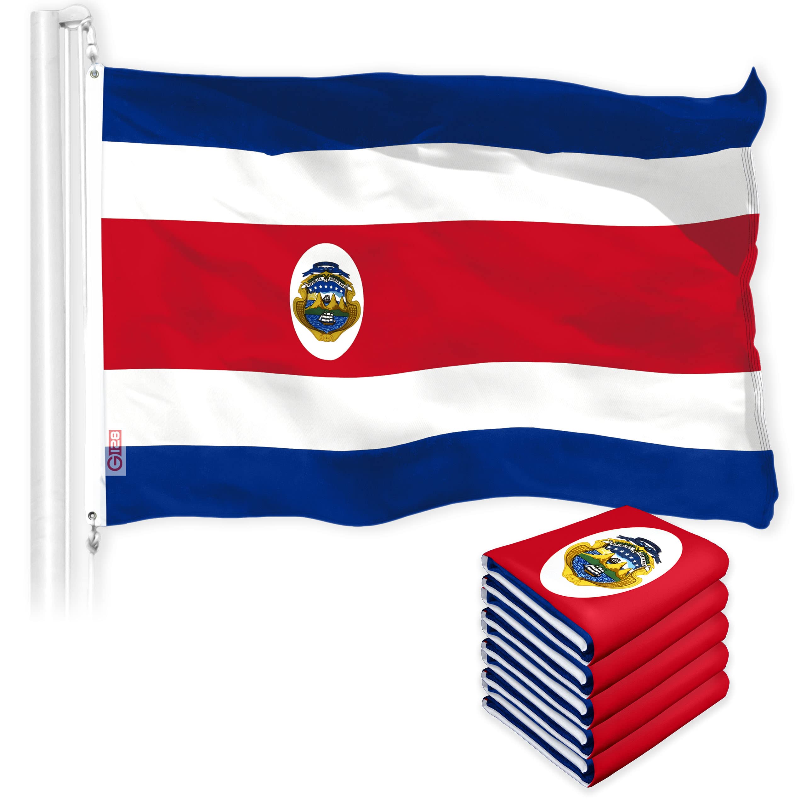 Amazon.com: G128 5 Pack: Costa Rica Costa Rican Flag | 3x5 Ft
