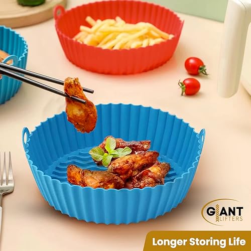 Miniatura 7 de 2 forros de silicona para freidora de aire, forros de freidora de aire, forros de silicona de 8.5 pulgadas, reutilizables, multiusos, 2 unidades