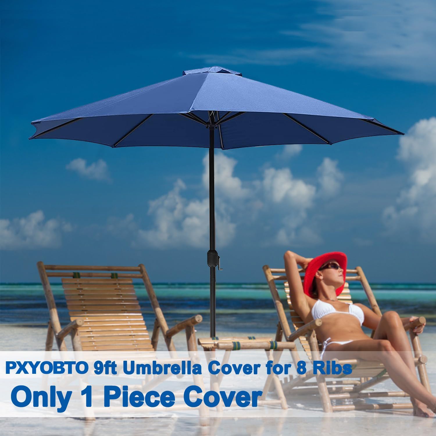 Patio Umbrella 9 ft Replacement Canopy for 8 Rib，Patio Umbrella Replacement Canopy Market Umbrella Top Fit Outdoor Umbrella Canopy（Only the top cover）