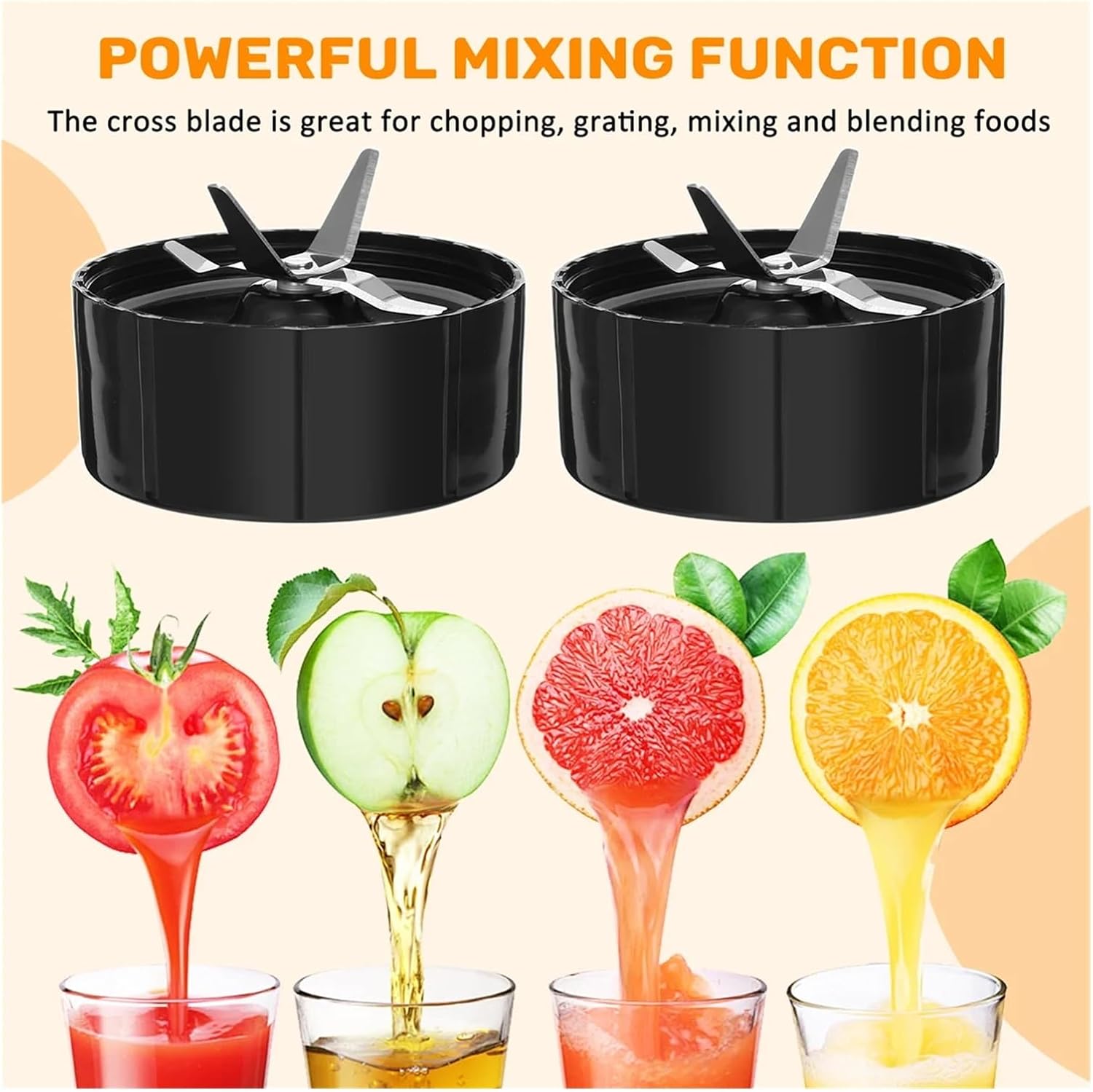 2 Pack Replacement Blade Parts For Magic 250W Blender, Juicer And Mixer, Blender Replacement Parts MB1001-A07G