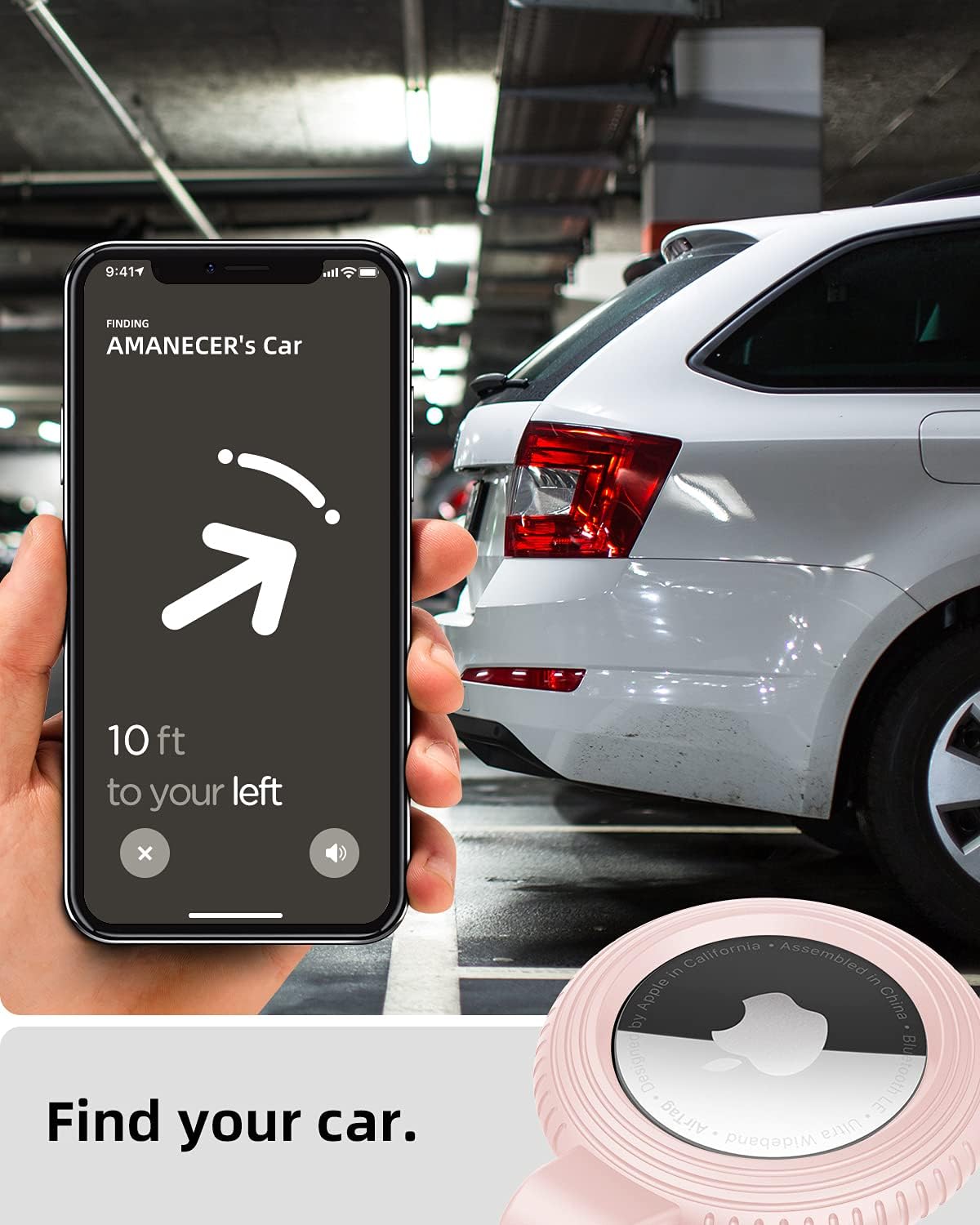 amanecer tpu protective case compatible with apple airtag 2021 with keychain easy to carry anti scratch shockproof soft silicone slim design pack o