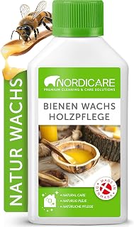 Nordicare Bienenwachs 250ml für Holz & Möbel - Holzpflege Bienen-Wachs für effektiven Holzschutz - Möbelpflege Holzwachs, Möbelwachs, Beeswax Wood Polish