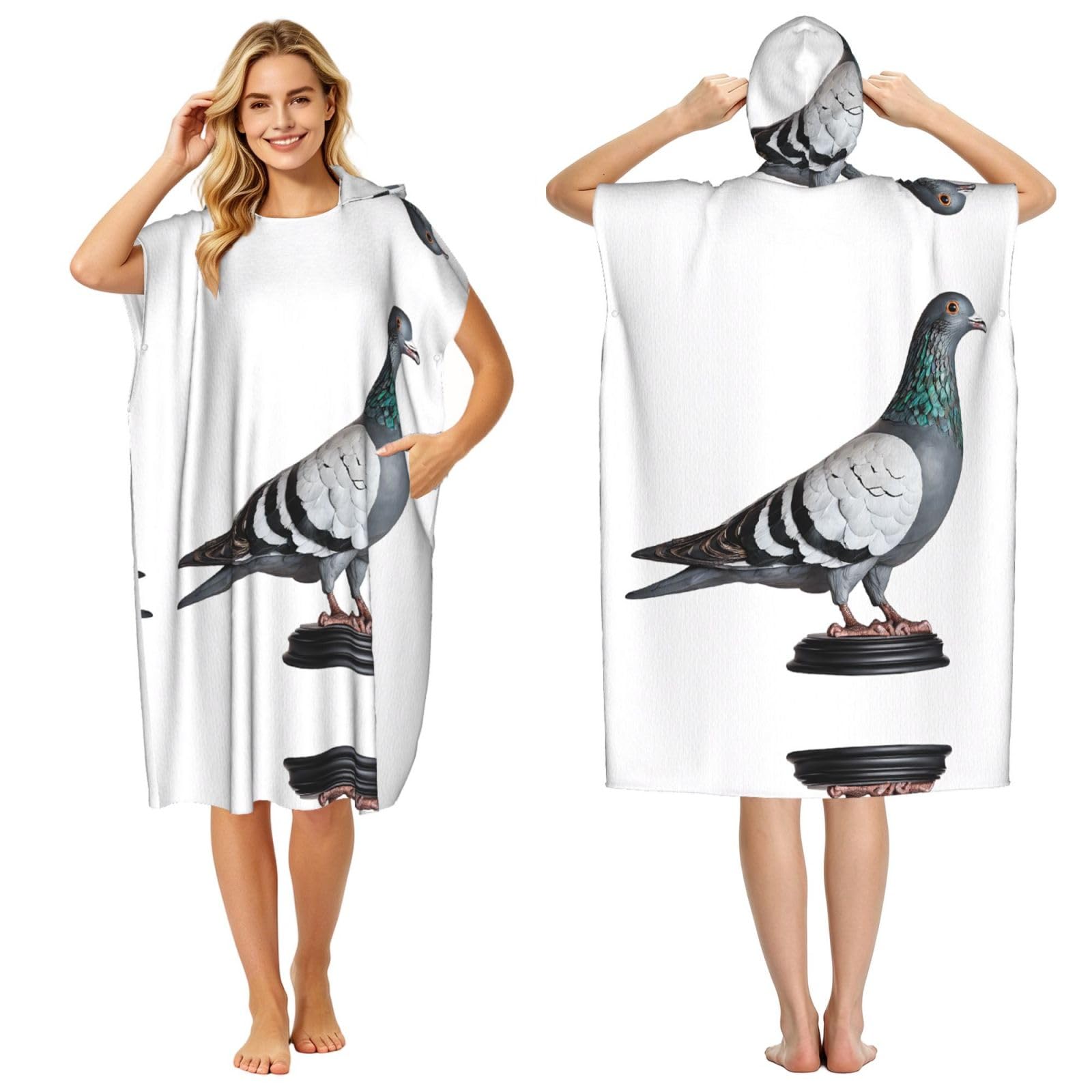 Poncho à capuche en microfibre léger et absorbant, le peignoir à langer parfait pour le surf