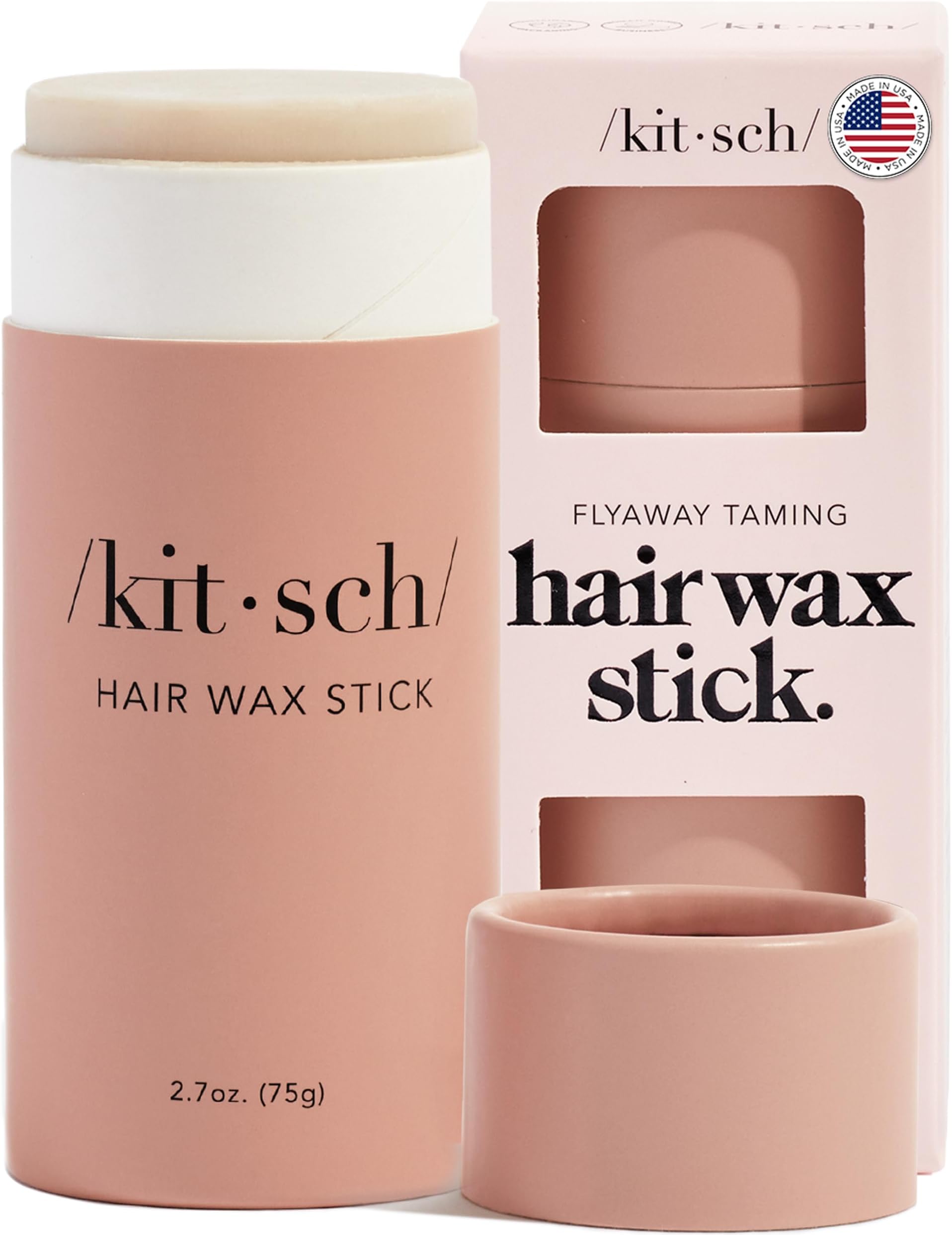 Kitsch Hair Wax Stick for Women & Men - Anti-Frizz and Fly Away Hair Tamer, No Residue Hair Finishing Stick | All Day Hold Styling Product - 2.7 oz