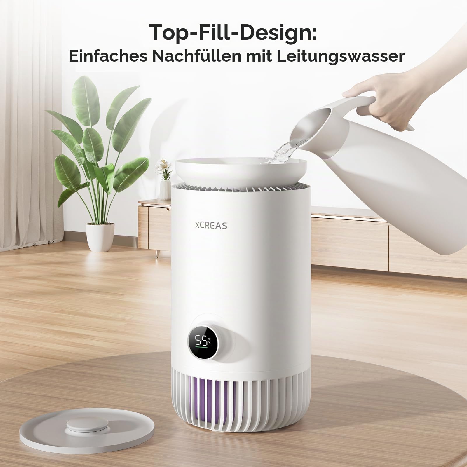 Luftreiniger und Luftbefeuchter 2 in 1 – HEPA-Luftreiniger, 3 L Top-Fill Wassertank, ultra-leise 23 dB