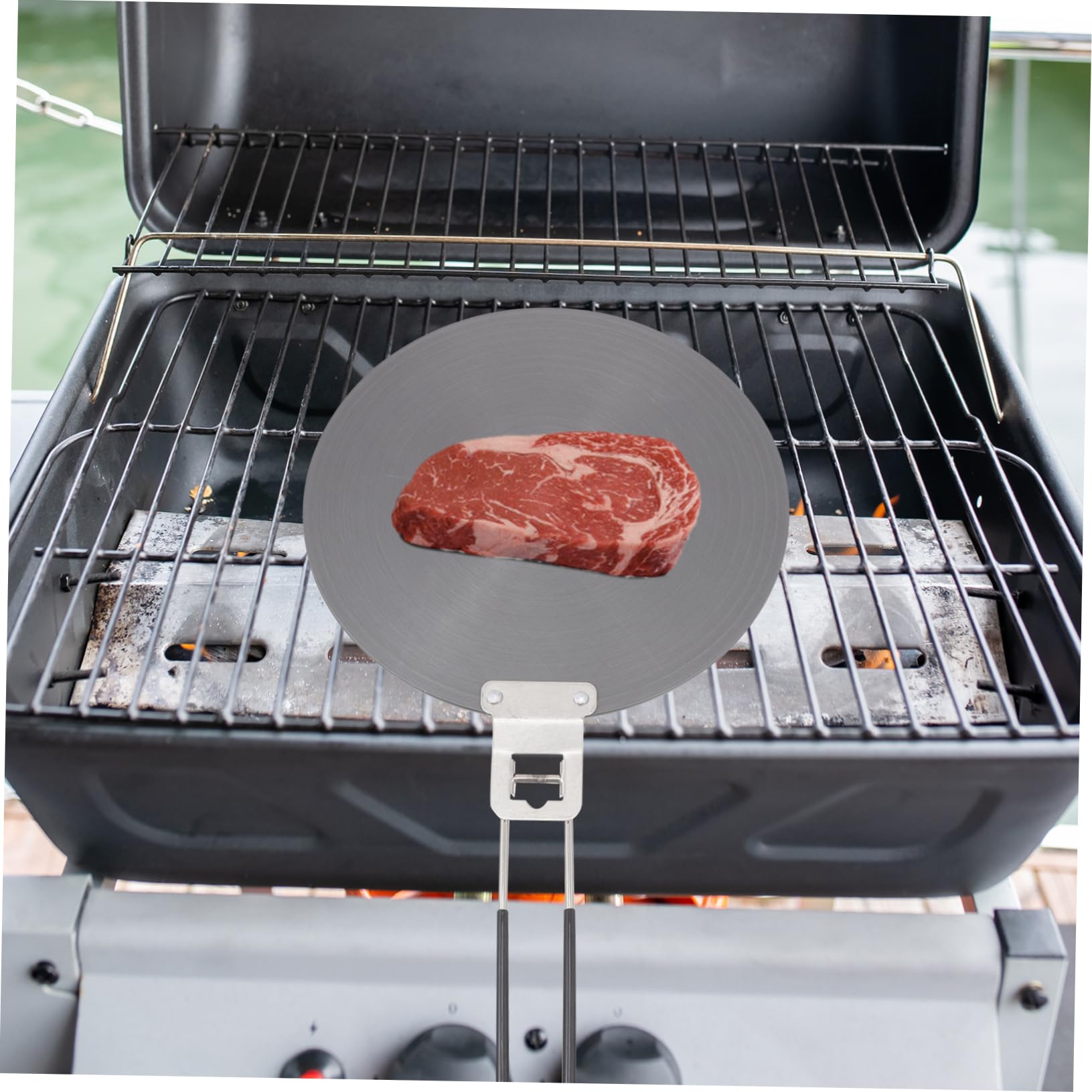 Mikinona Placa de Conducción de Calor de Aluminio con Asa, para Estufa de Gas, Calentamiento Uniforme y Diseño de Tirador, Cocina