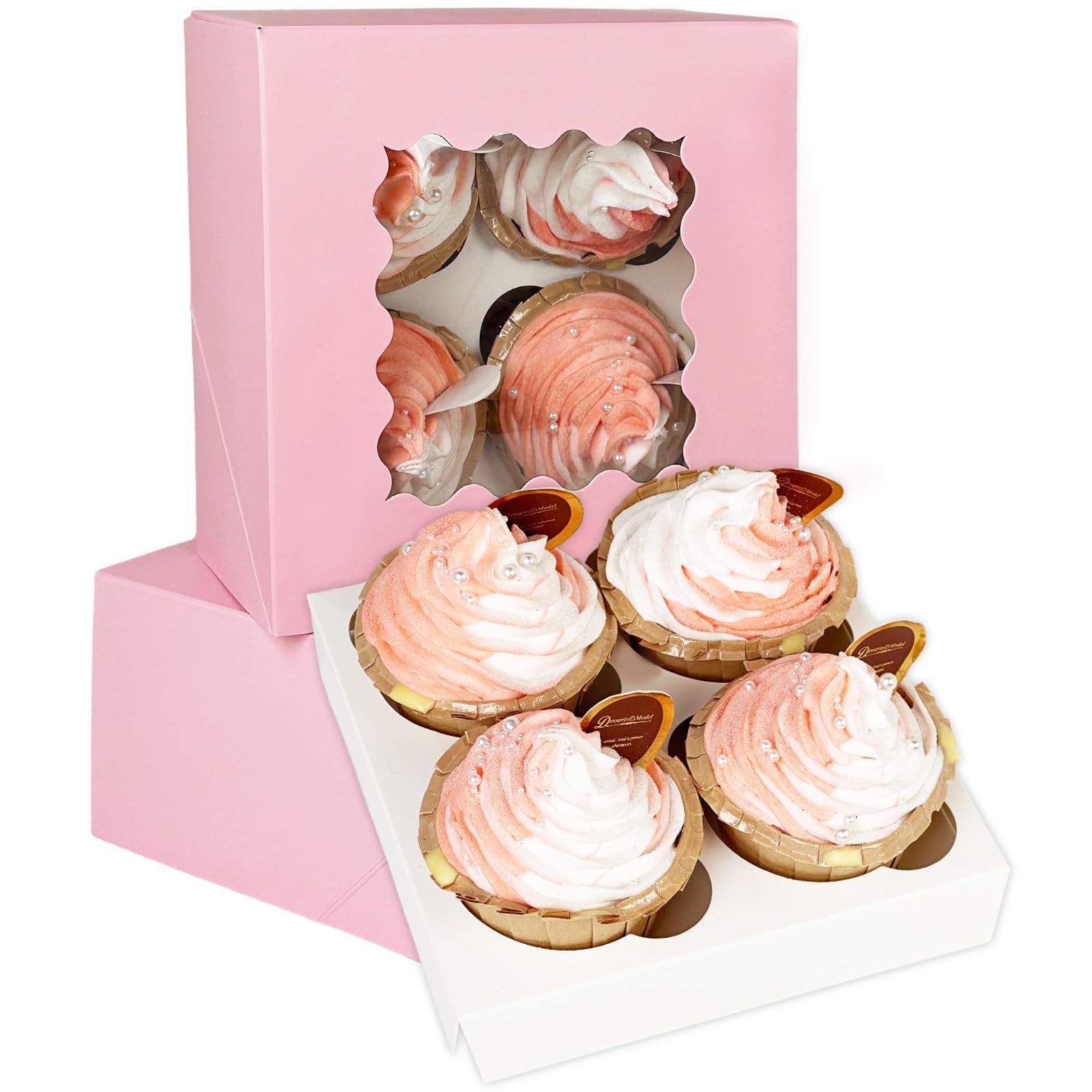 Gcardist Automatische Pop-up 4 Cupcake-dozen Met Venster, Roze, 12 Stuks Cupcake-dozen 16 x 16 x 7,6 Cm Bakkerijdozen Voor Cupcake-dragers, Houders (6,3 x 6,3 x 3 Inch Gcardist Automatische Pop-up 4 Cupcake-dozen Met Venster, Roze, 12 Stuks Cupcake-dozen 16 x 16 x 7,6 Cm Bakkerijdozen Voor Cupcake-dragers, Houders (6,3 x 6,3 x 3 Inch