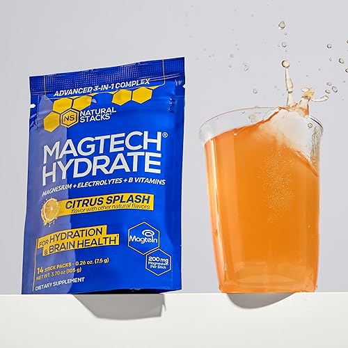 Miniatura 7 de MagTech - Paquetes de hidrato de magnesio - Polvo de hidratación sin azúcar - Magteína Magnesio L-treonato, glicinato y taurato - Complejo triple