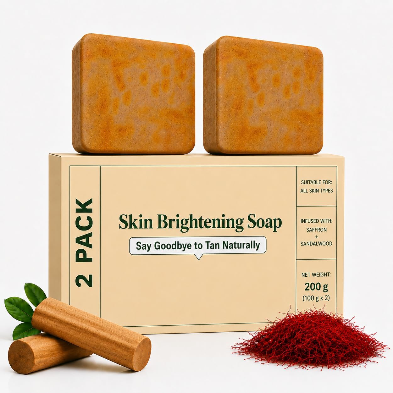 Magic D-Tan Removal Soap | Handmade Saffron & Sandalwood (Kesar Chandan) Brightening Bathing Bar | Glow Enhancing Soap for Men & Women | 100 gm (Pack of 2)-image-19