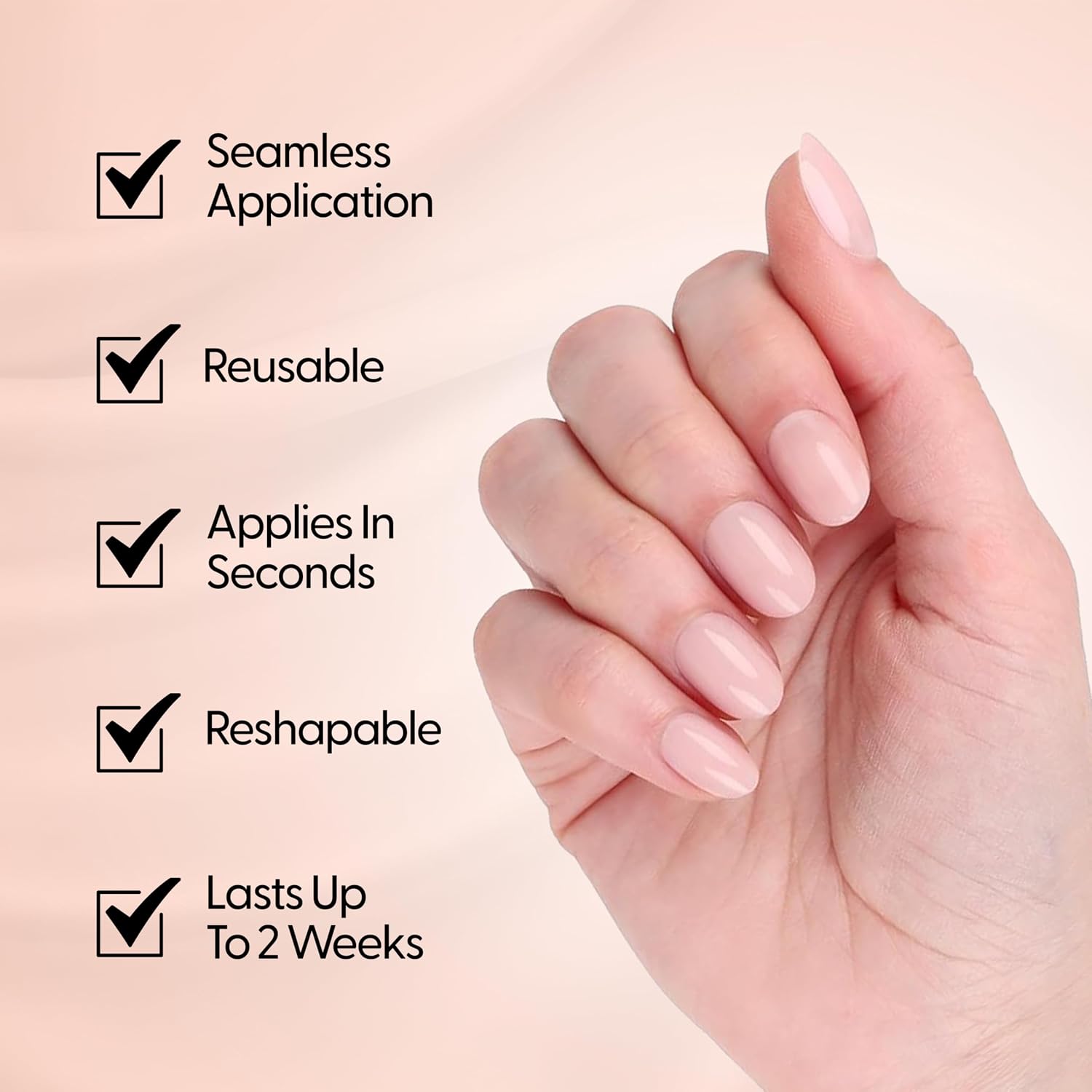 ORLY Press On Nails | Almond, Square, French Tip, Short, Long Designs (First Kiss (Extra Short Round))