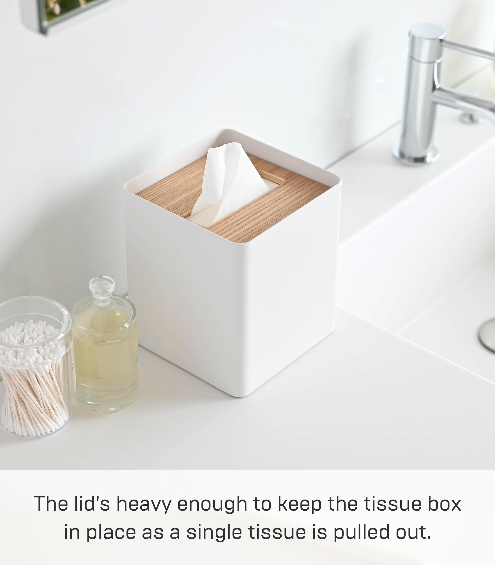 Amazon.com: Yamazaki Home Rin Reusable Tissue Box Cover Metal