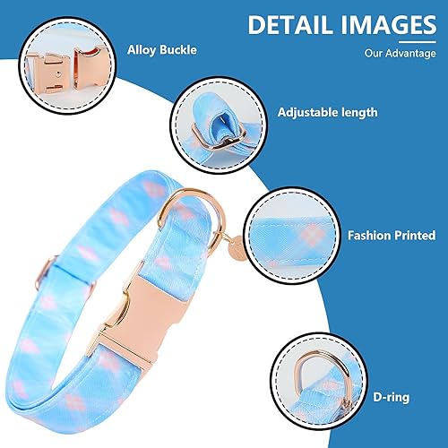 Miniatura 9 de Collar de perro con lazo desmontable y hebilla de metal, collar ajustable para perros pequeños, medianos y grandes y hembras