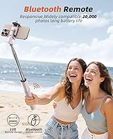 Vista 3 de Trípode de teléfono de 62 pulgadas y palo para selfie, trípode para iPhone con control remoto, soporte para teléfono celular todo en 1, portátil