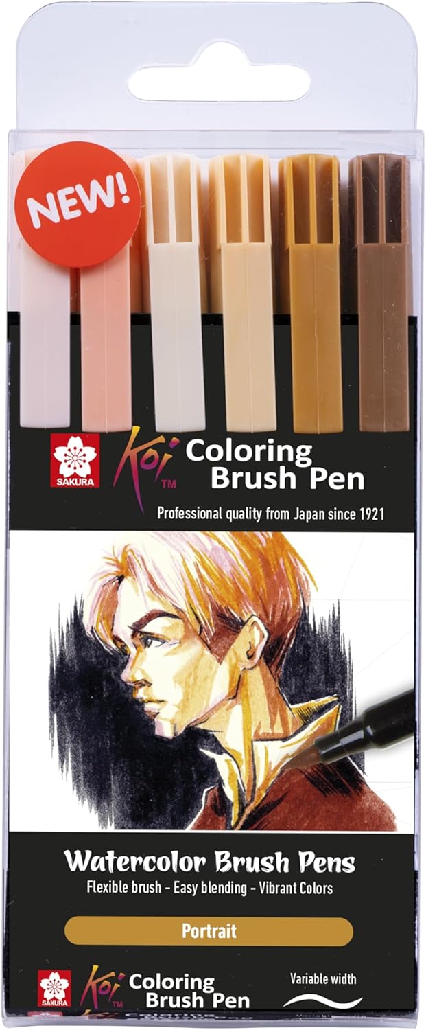 Sakura Koi-Colour Brush Set-Portrait, Set of 6