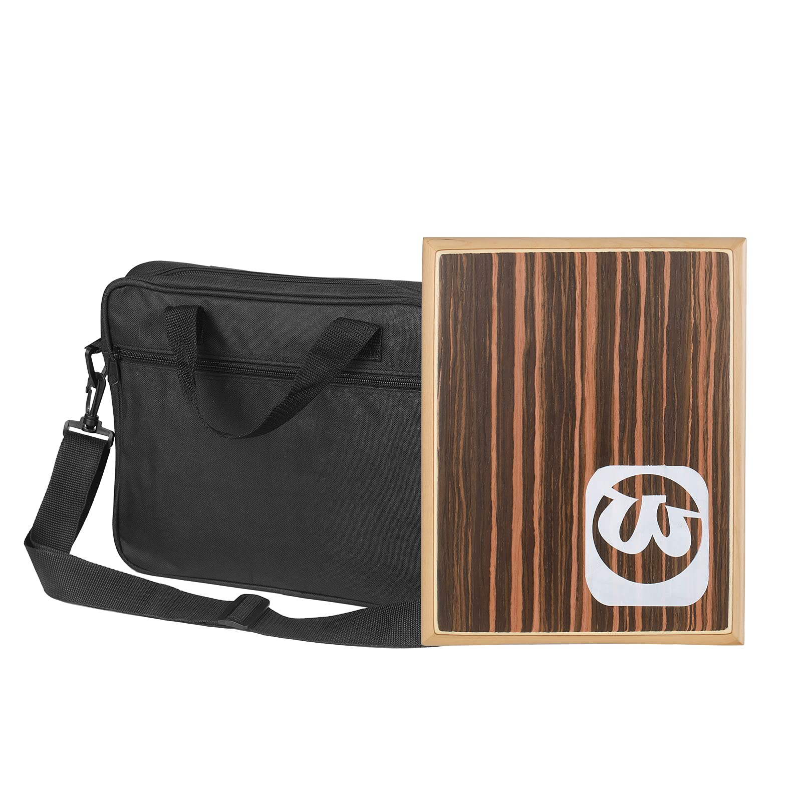 Cajon per Batteria di qualità con Custodia, Tamburo a Percussione Portatile Dal Suono Fantastico, per Amanti della Musica e Artisti, Impiallacciatura di Ebano Ricostituito + Legno Betulla