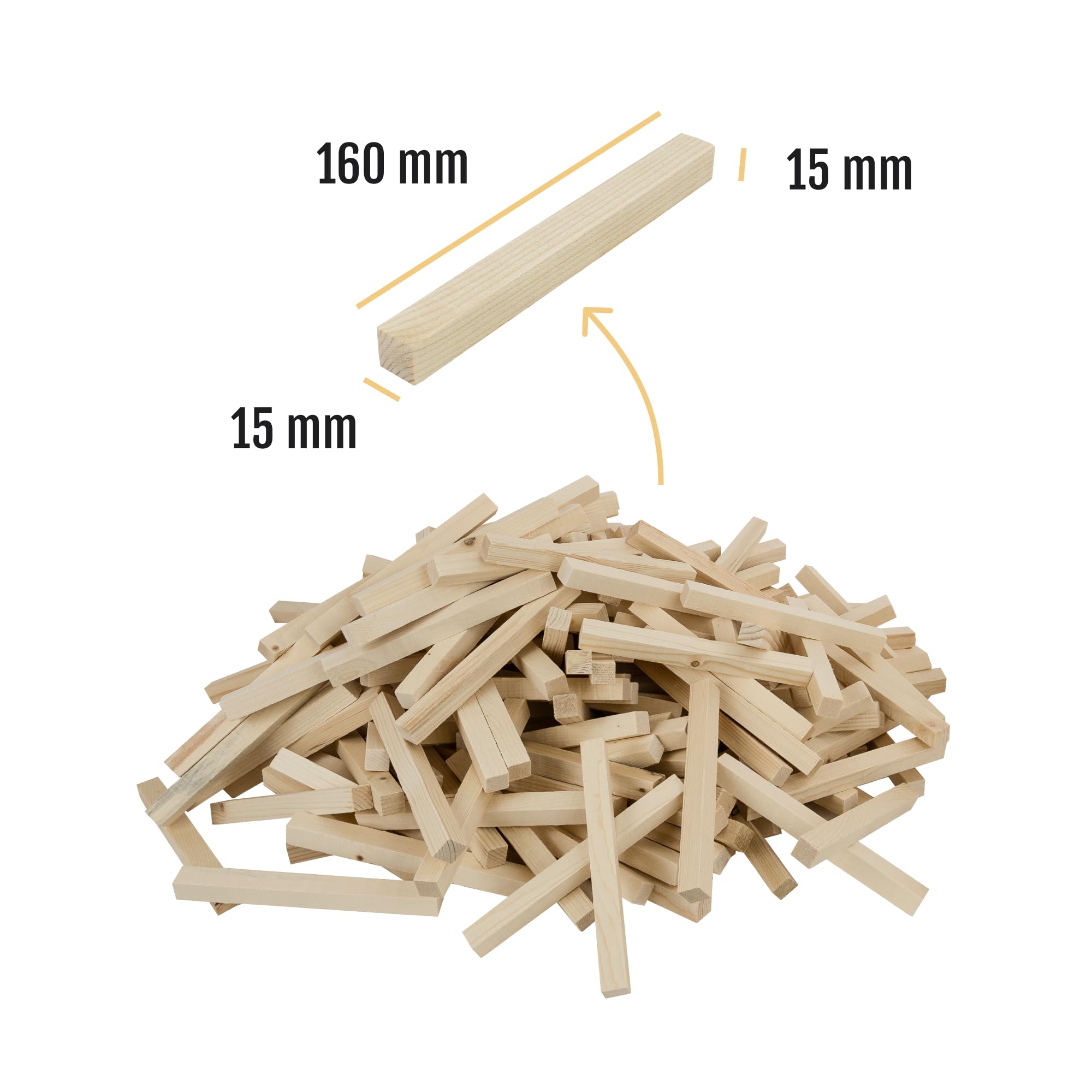 Legnetti Accendifuoco di Abete 100% Naturale, Legna da Ardere Essiccata, per Stufa e Camino a legna, BBQ, 16 cm, 310 pezzi (2 SACCHI - 10KG)