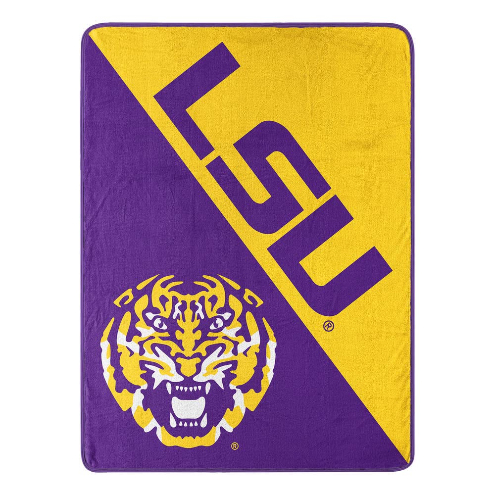 Northwest NCAA LSU Tigers Unisex-Adult Micro Raschel Throw Blanket, 46" x 60", Halftone