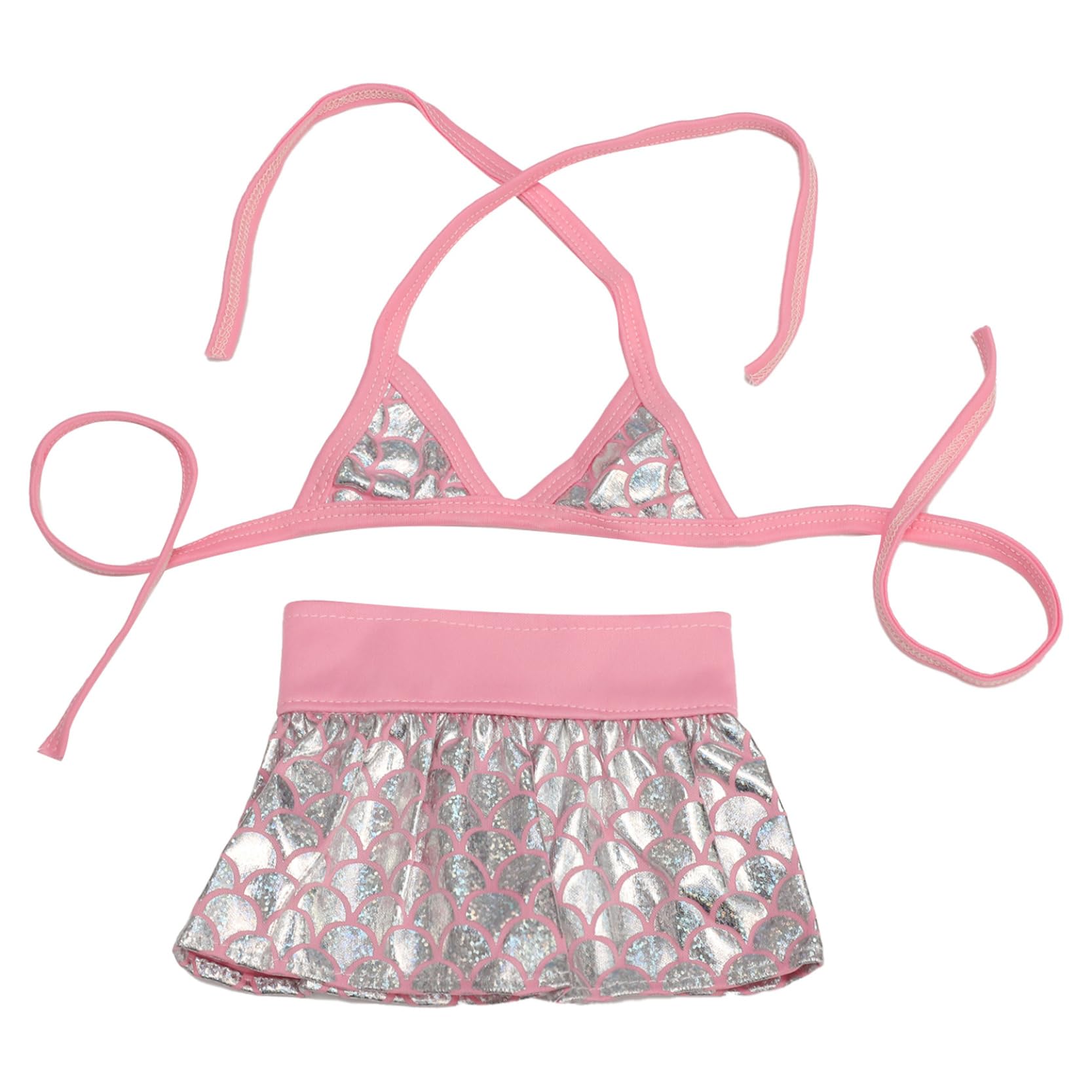 Lorilida Dog Bikini Set 2 Piece Dog Swimsuit Adjustable Strap Bra Top and Skirt Dress for Small Puppy Swimwear Pink X-Small