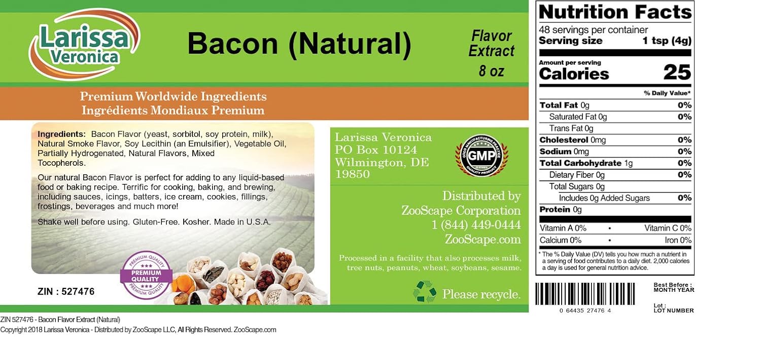 Bacon Flavor Extract (Natural) (8 oz, ZIN: 527476) - 3 Pack