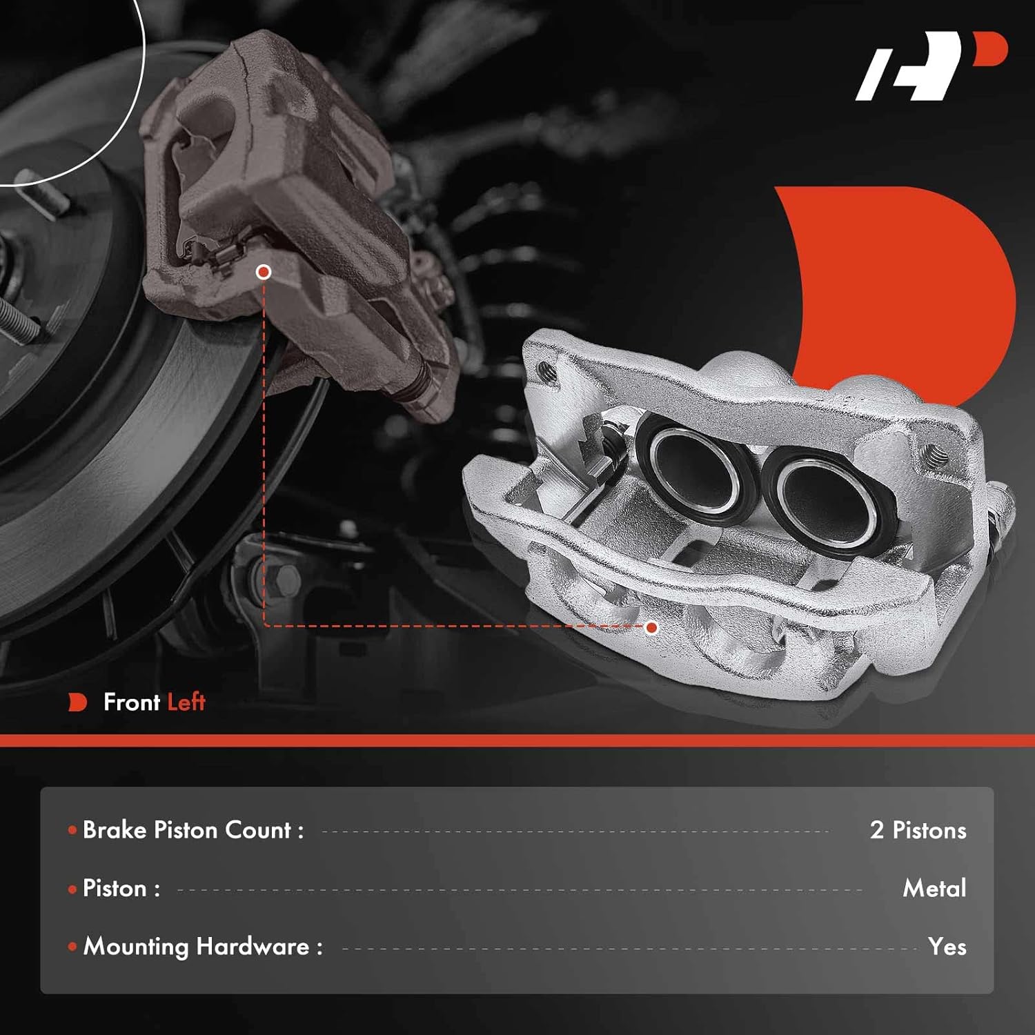 A-Premium Disc Brake Caliper Assembly with Bracket Compatible with Select Ford, Mazda & Mercury Models - Explorer 1995-2001, Ranger, B2300, B2500, B3000, B4000, Mountaineer - Front Left Driver Side