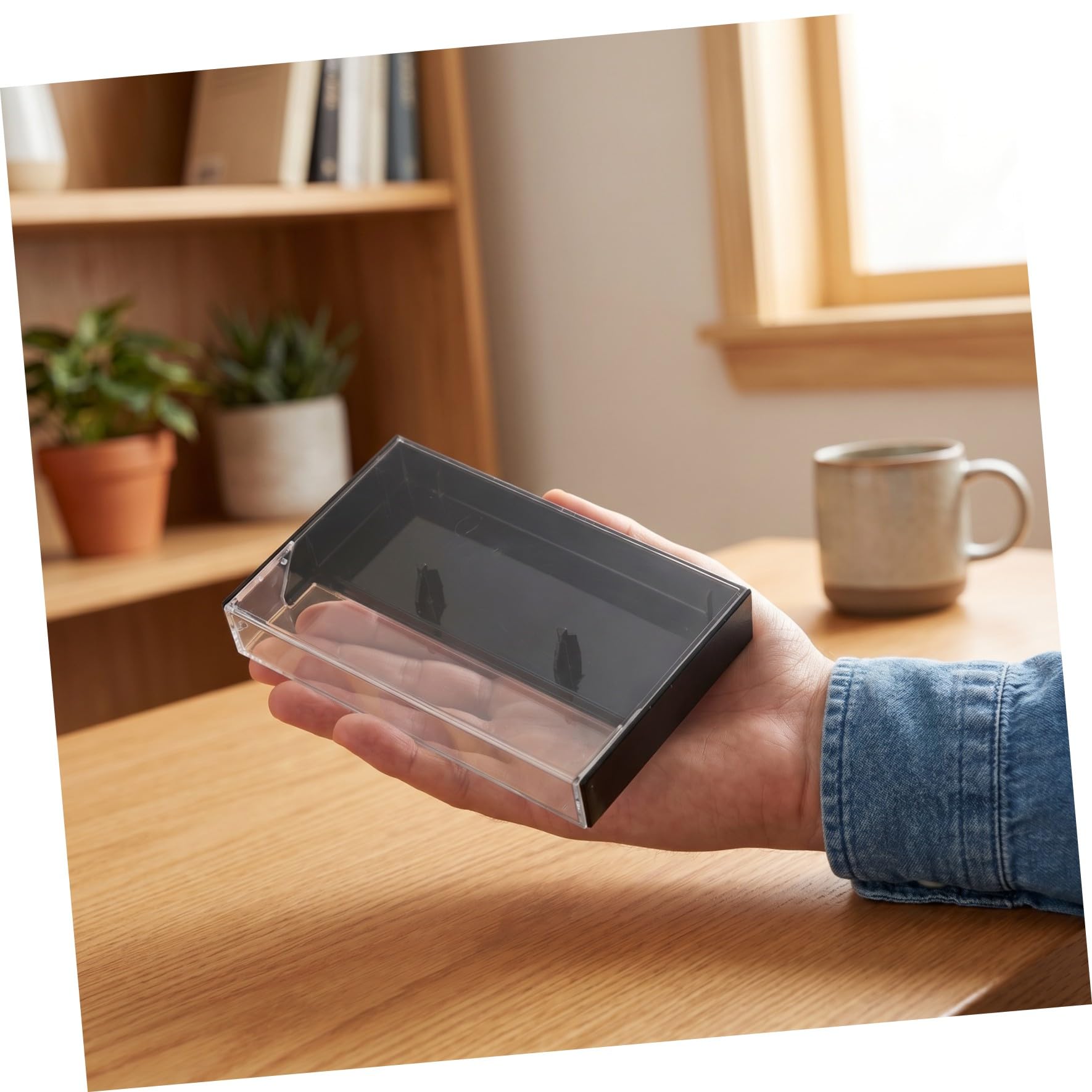 SHINEOFI Caja de Almacenamiento para Casetes Retro Negra Organizador de Plástico para 20 Cintas de Casete Portacassettes Multifuncional para Uso en Hogar y Colección de Audio