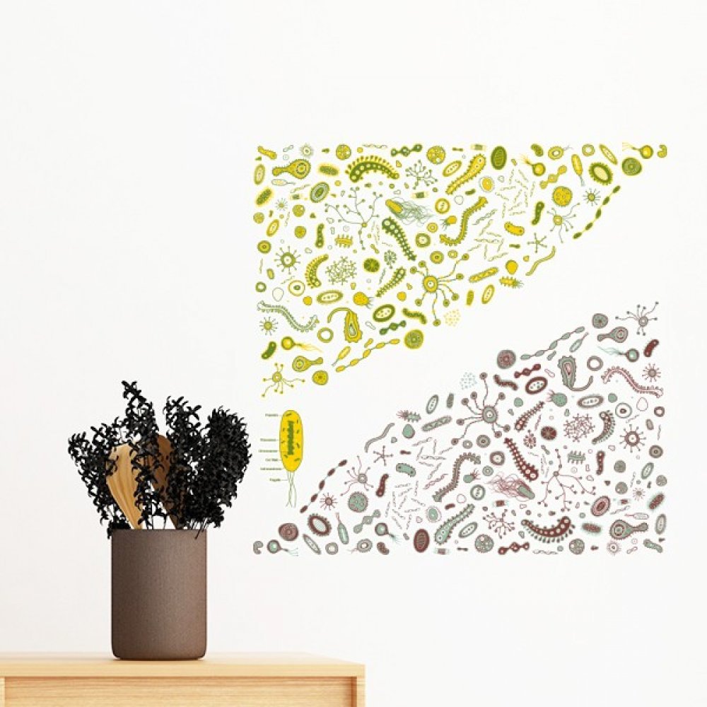 Autocollant mural amovible illustration verte DIYthinker papier peint vinyle