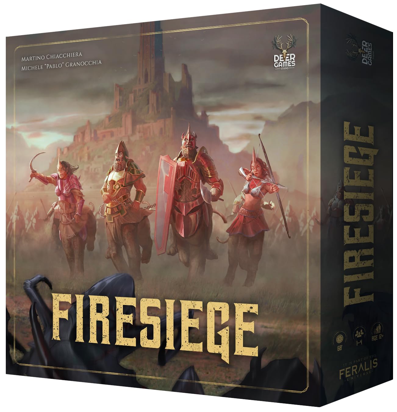 Firesiege - Gioco da Tavolo Cooperativo Tower Defense | 1–4 Giocatori | 60–90 min | Età 14+ | Indipendente dalla lingua | Regolamento Italiano/Inglese