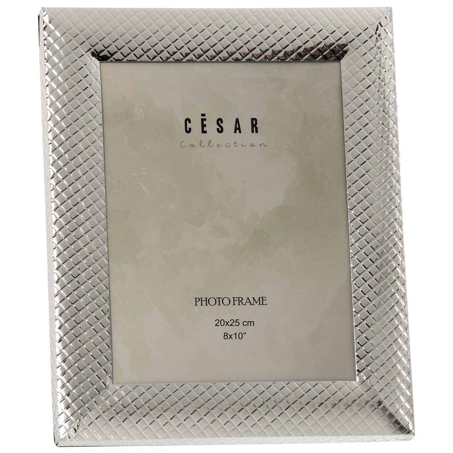 Cadre photo métal argenté 20x25 cm avec reliefs pour sublimer vos salons