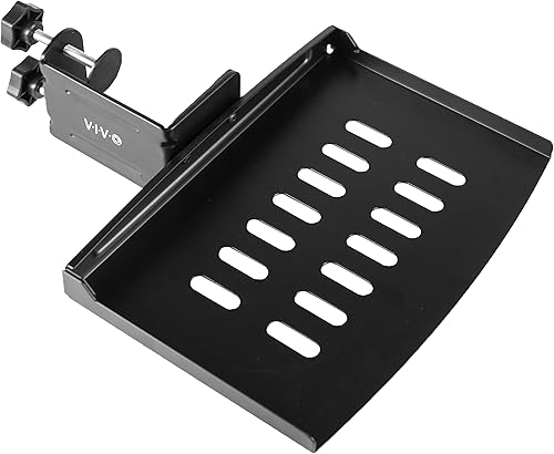 VIVO Estante para patas de escritorio con abrazadera bandeja de almacenamiento oculta debajo del escritorio de 12 x 8 pulgadas para batería de