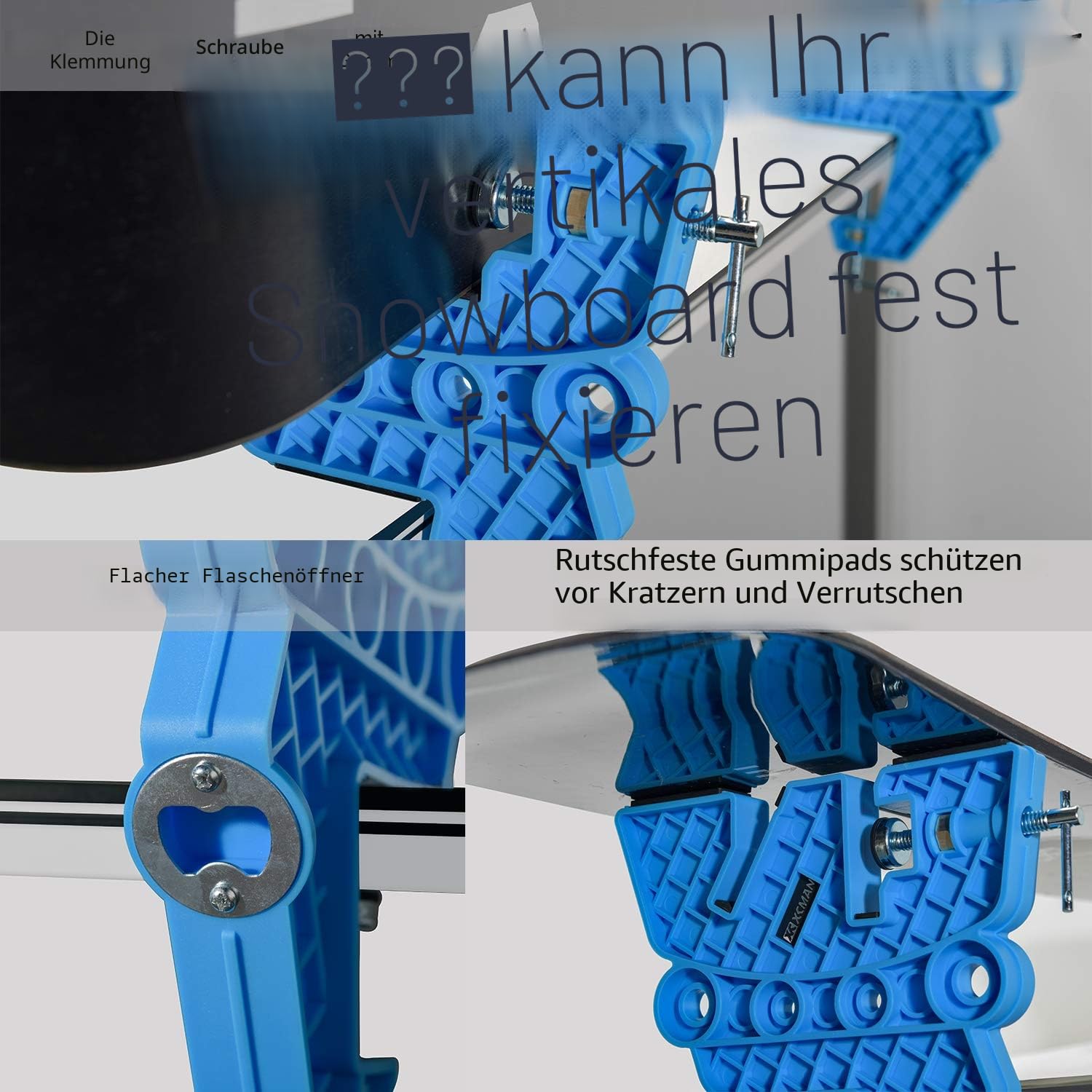 XCMAN Ski- und Snowboard-Schraubstock für Tuning, Wachsen und Reparaturen, Set mit rutschfesten Schraubstock-Griffen mit horizontaler und vertikaler und kippbarer Arbeitsposition, Paar
