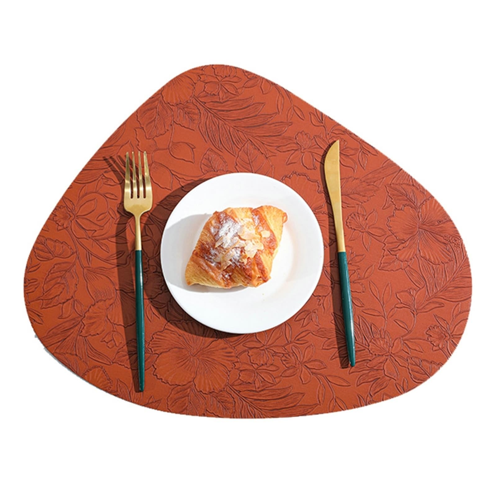 Sets de table triangulaires marron à motif floral pour cuisine et repas
