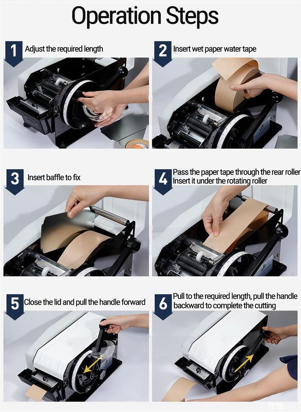 Manueller Klebebandspender für wasseraktiviertes Kraftpapier, Nassbandschneidemaschine zum Verpacken von Verpackungen zu Hause, praktische und effiziente Verpackungslösung