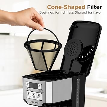 12-Cup Drip Coffee Maker Programmable, Adjustable Brew Strength