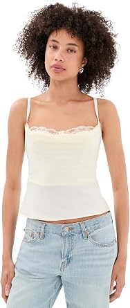 STAUD Womens Evangeline Silk Top