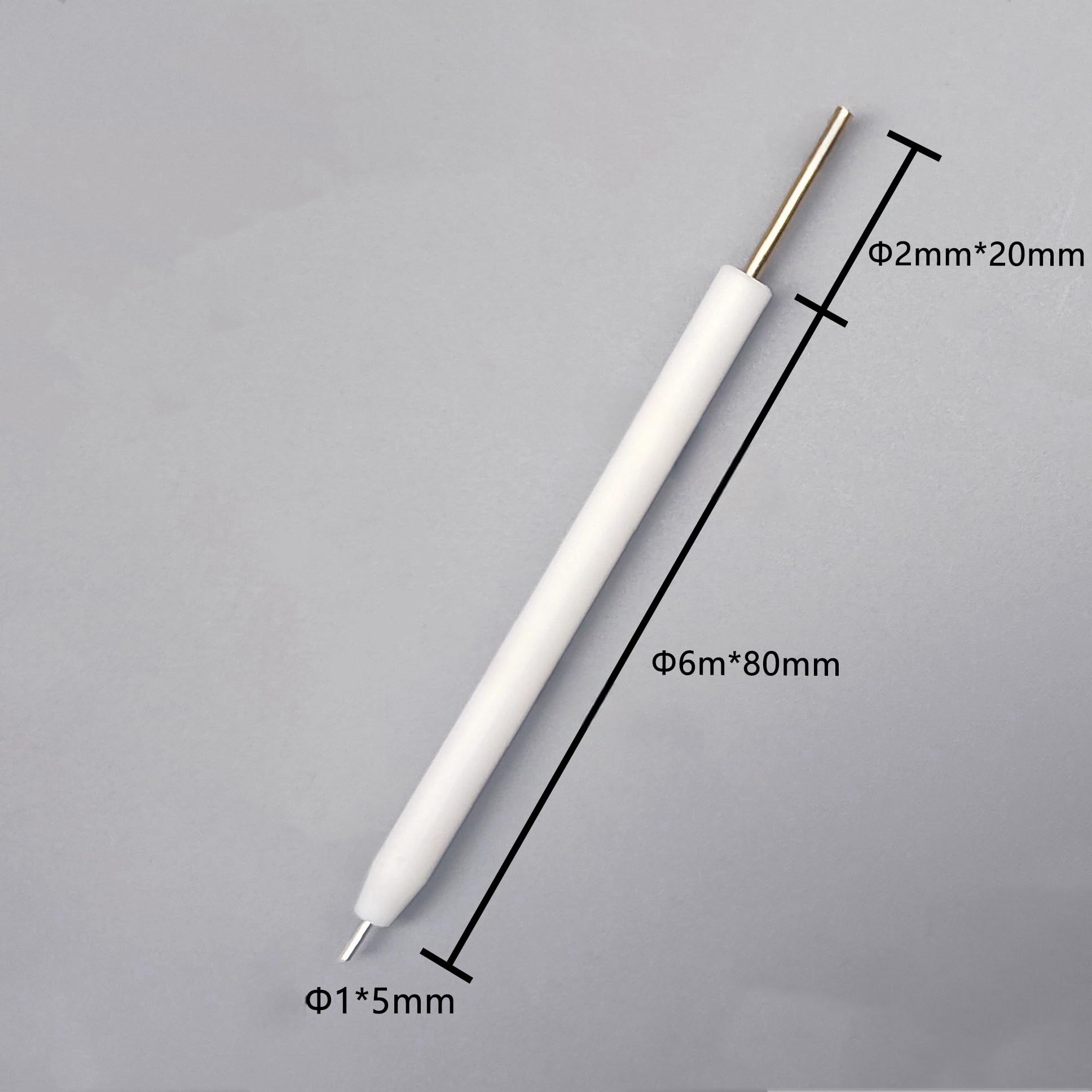 Elektroda kolumnowa platynowa 99,99% z konfigurowalnym prętem PTFE – 6 mm x 80 mm 1 szt.(D1x5mm)