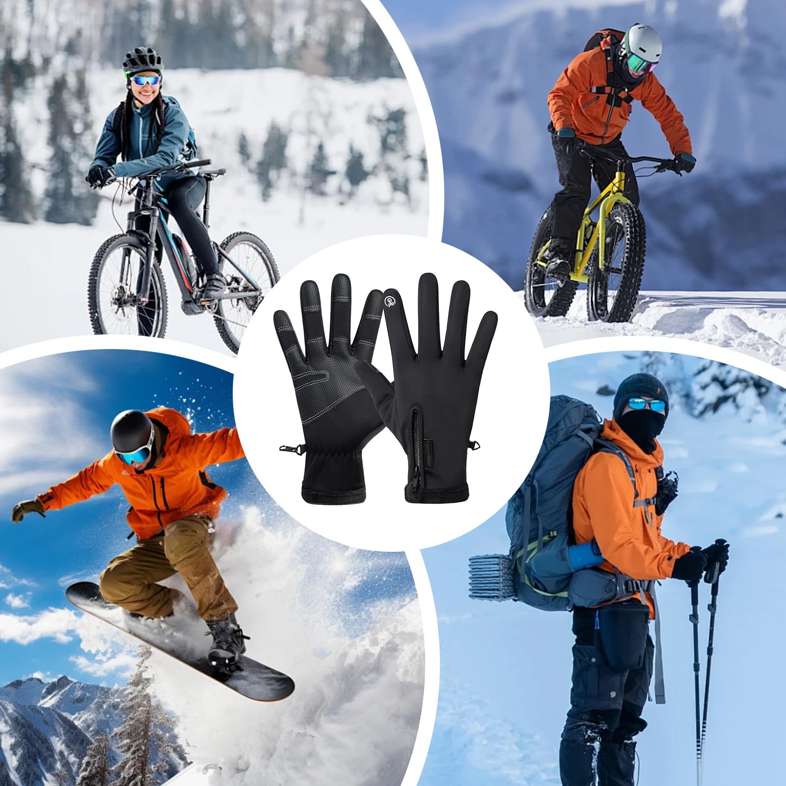 Guanti Da Lavoro Riscaldati Muffola Scaldamani Traspirante A Lunga Durata | Guanti Elettrici Indossabili a Dita Intere per Freddo Lavoro all'Aperto Ciclismo Escursionismo Campeggio Neve