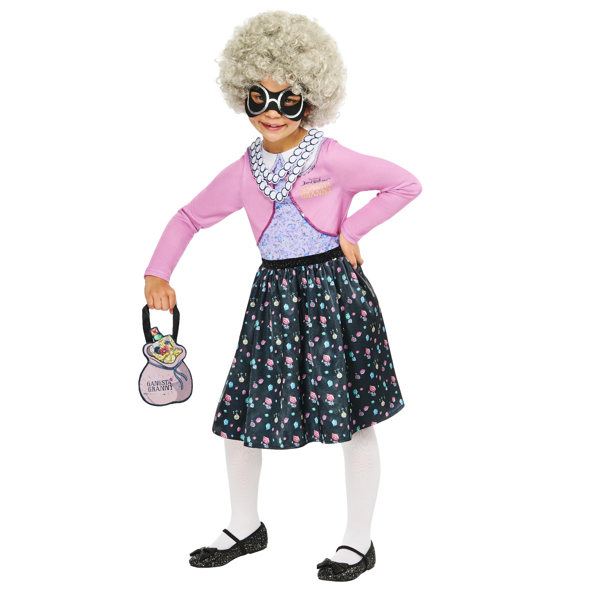Rubies Official David Walliams Gangsta Granny Costume, Kids Fancy Dress, Size 7-8 Years Halloween, Multi