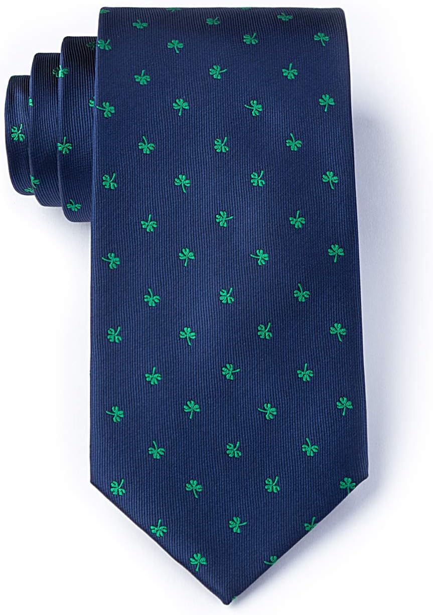 Men's Microfiber St Patrick's Irish Good Luck Shamrock Necktie Tie Neckwear