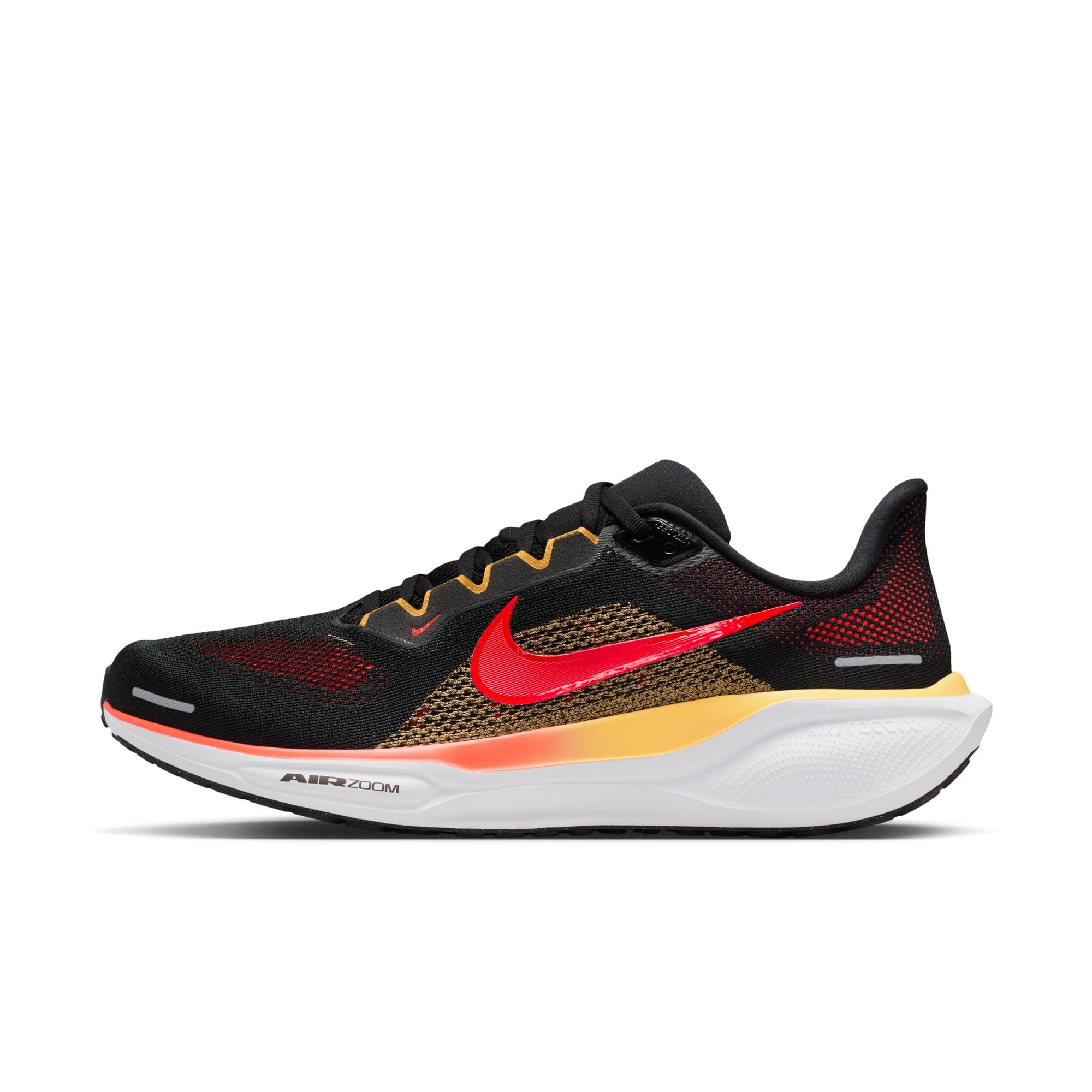 Nike Men Air Zoom Pegasus 41 Black/Bright Crimson-Topaz Gold Running Shoes 9 UK