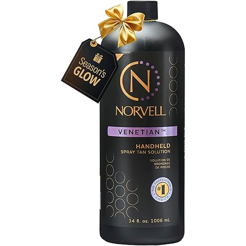 Norvell Premium Spray Tan Solution Venetian 1 Liter – Professional Sunless Tanning Formula for Natural Bronze Glow, Streak-Free, Fast-Drying, Long-Lasting Color