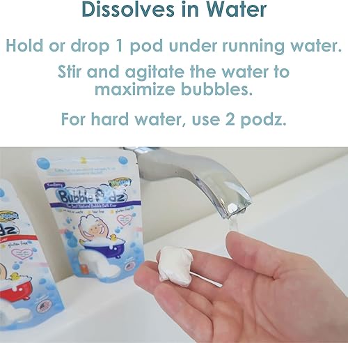 Miniatura 3 de TruKid Bubble Podz - Baño de burbujas para bebés y niños bomba de baño refrescante suave para pieles sensibles equilibrio de pH 7 para sensibilidad