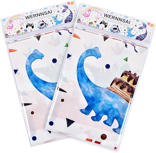 Vista 62 de WERNNSAI 1 mantel de dinosaurio – Decoración de cumpleaños de dinosaurios Tres Rex, mantel de dinosaurio para niños, baby shower, suministros