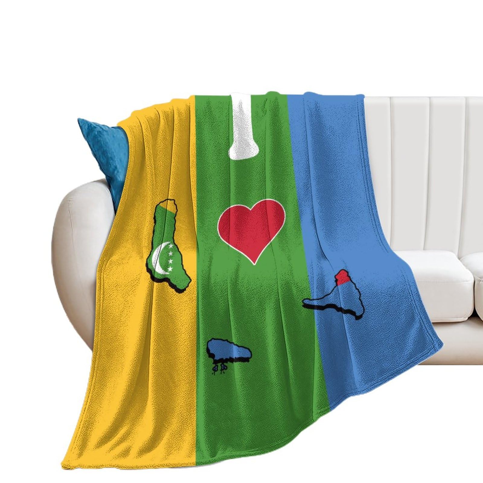 Plaid Comores chaud en flanelle thermorégulatrice pour l'hiver