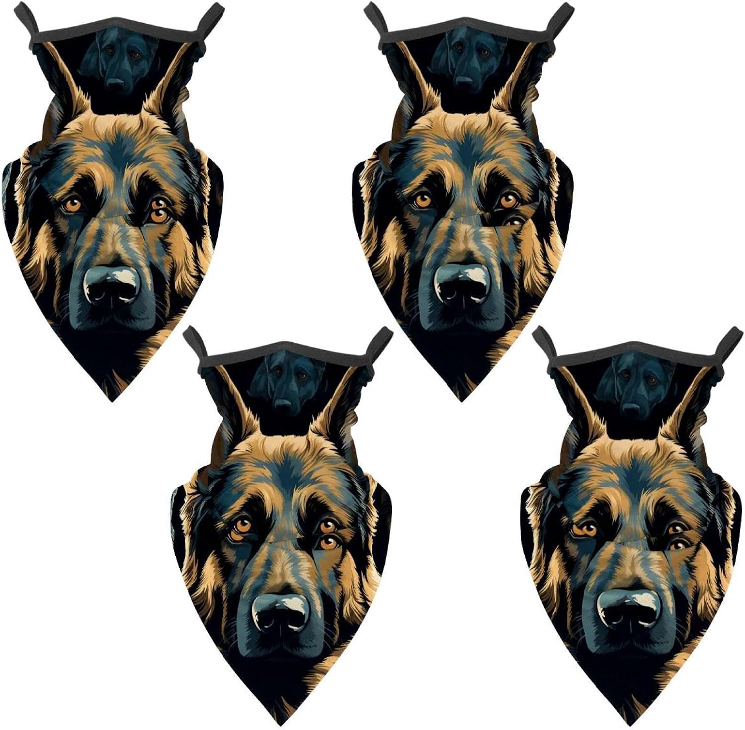 4 Pieces Shepherd Dog UV Protector Scarf, Summer Cooling Neck Gaiter for Men/Women