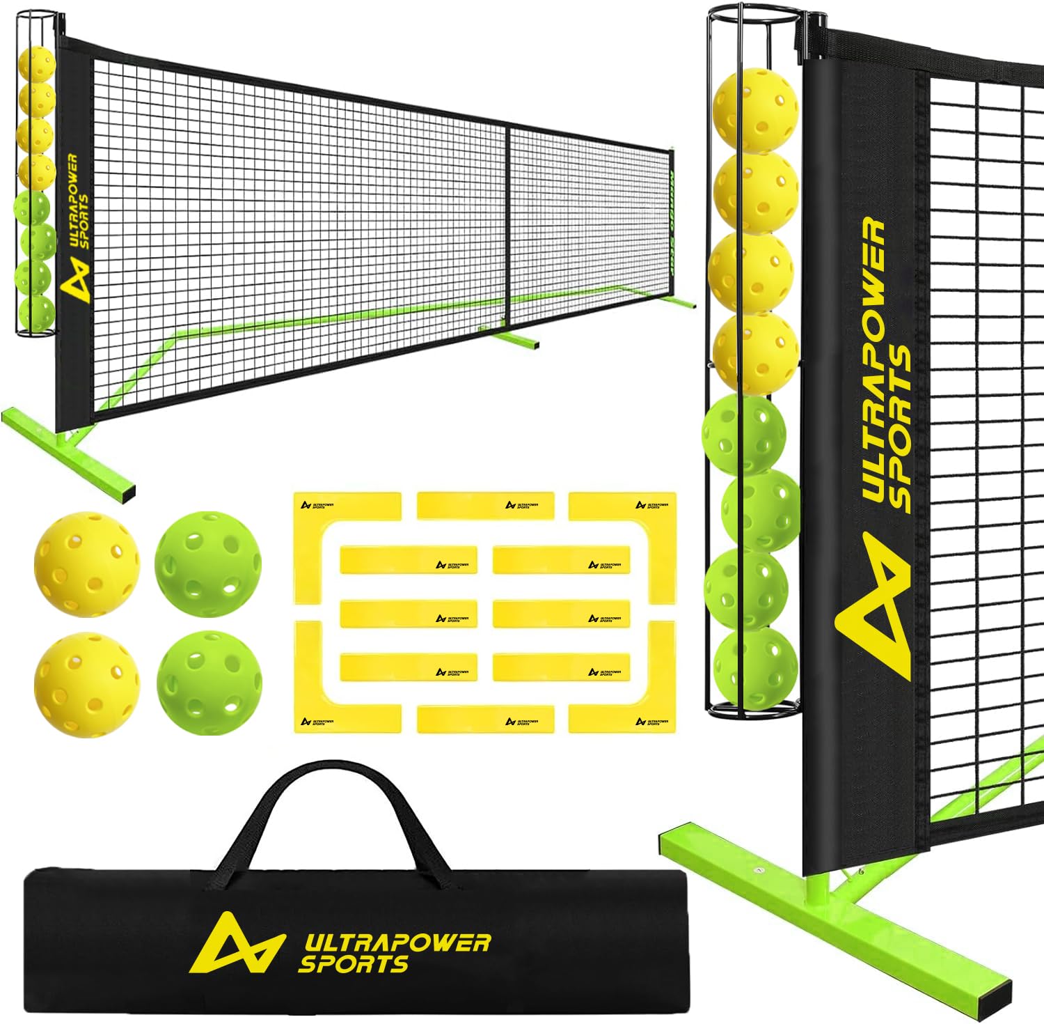 Pickleball Net Set - Portable, Adjustable, Regulation Size 22ft with Carrying Bag