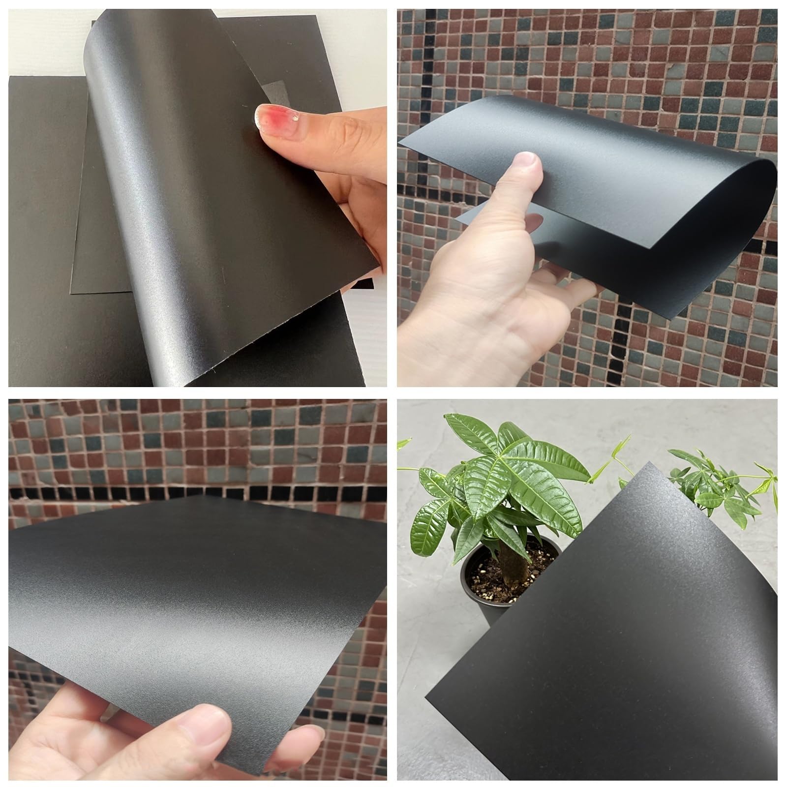 Hojas PP esmeriladas A3 (420×297mm) – Set de 6 placas de polipropileno, espesor 0,3-2mm, acabado mate para corte láser, bricolaje, modelado y uso educativo o industrial(Black,Thick:2mm)