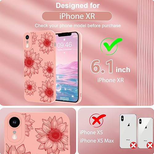 Miniatura 2 de OOK Funda floral para iPhone XR, bonito diseño de flores florales de girasol, TPU suave, a prueba de golpes, para mujeres y niñas, funda delgada