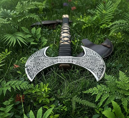 Miniatura 5 de Viking Store Doble Lado Hacha Real Replica Doble Cabeza Hacha Viking Armas Real Christmis Regalo | Hacha 1001049|