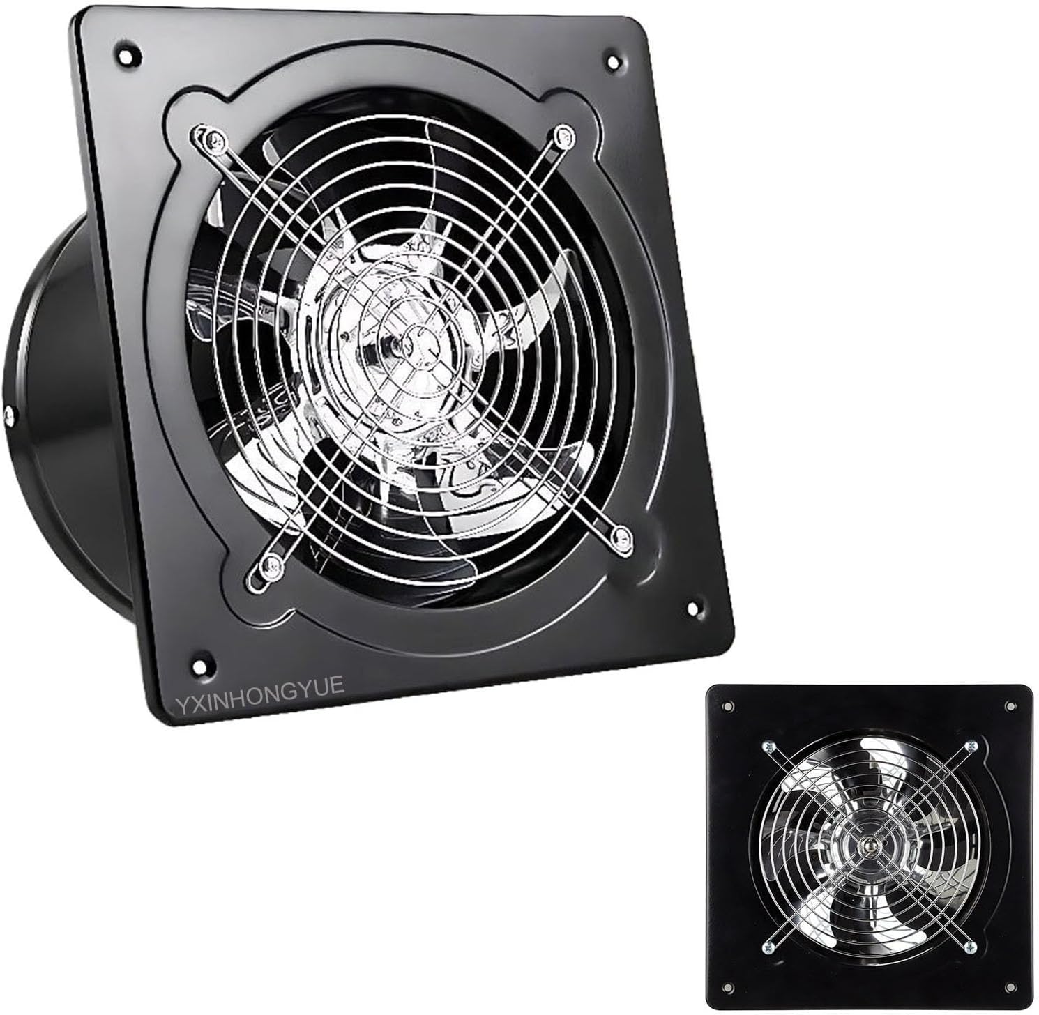 220V 2800RPM Industrial Exhaust Fan, 4-8 Inch Low Noise Metal Grill Ventilator for Workshop, Basement, Office, High Air Volume Smoke Extractor Fan